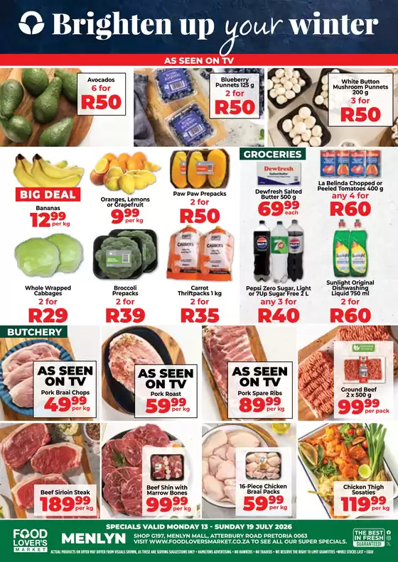 Food Lover's Market catalogue | Menlyn - 13 - 19 July 2026 | 2026-07-12T00:00:00.000Z - 2026-07-19T00:00:00.000Z