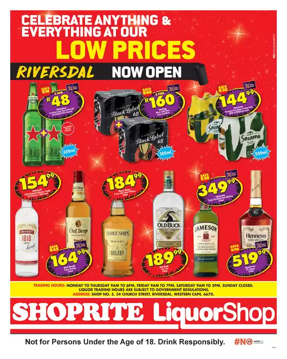 Shoprite LiquorShop catalogue in Hammanskraal | Shoprite LiquorShop Low Prices Riversdal - 6 July to 19 July | 2026-07-06T00:00:00.000Z - 2026-07-19T00:00:00.000Z
