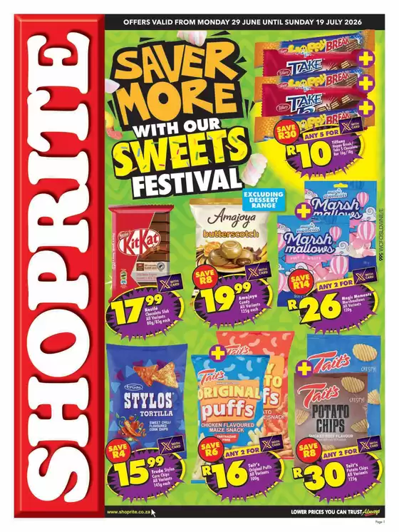 Shoprite catalogue in | Shoprite Sweets Festival Savings Western Cape 29 June - 19 July | 2026-06-28T00:00:00.000Z - 2026-07-19T00:00:00.000Z
