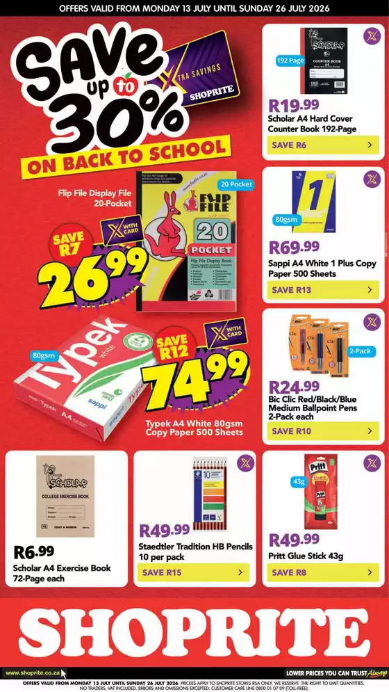 Shoprite catalogue in Montagu | Shoprite Back To School 13 July - 26 July | 2026-07-12T00:00:00.000Z - 2026-07-26T00:00:00.000Z
