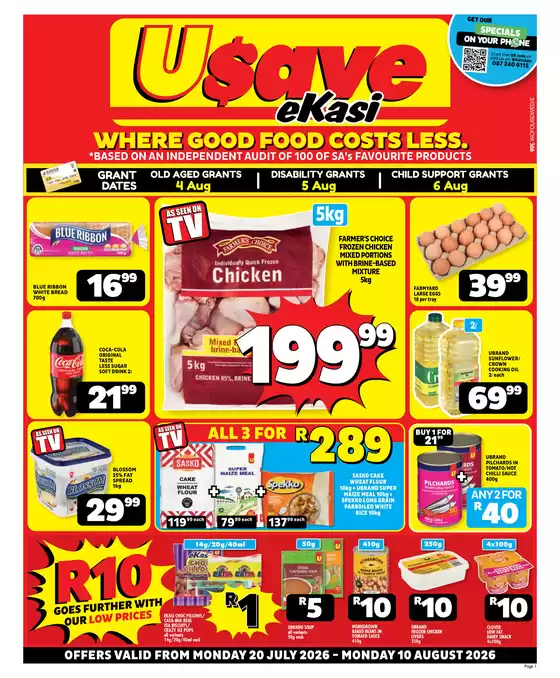 Usave catalogue in Piet Retief | Wcusaveekasipricesavings20jul10aug2026 | 2026-07-20T00:00:00.000Z - 2026-08-10T00:00:00.000Z