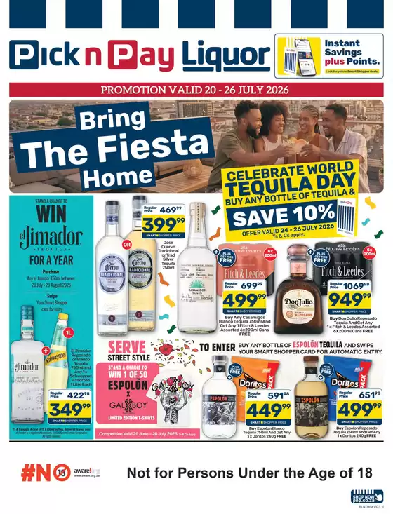 Pick n Pay catalogue | Pick n Pay Tequila Festival Specials | 2026-07-20T00:00:00.000Z - 2026-07-26T00:00:00.000Z