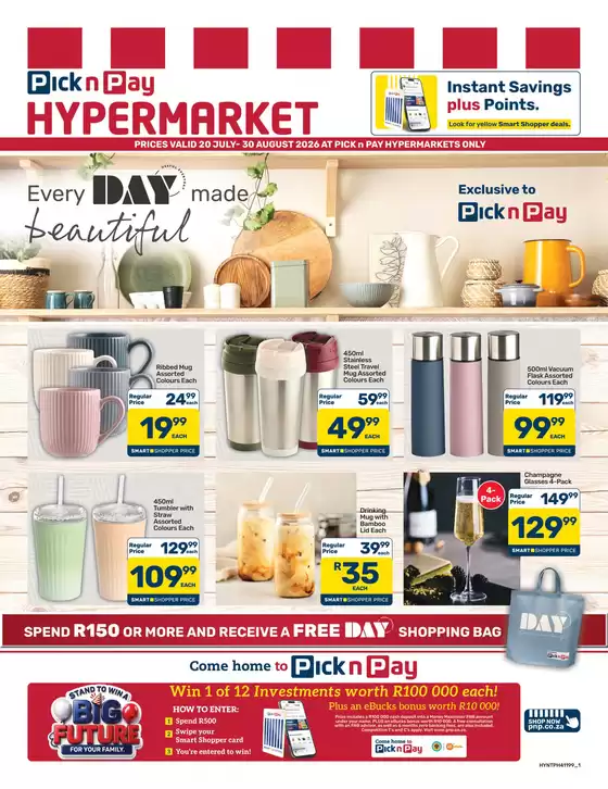 Pick n Pay Hypermarket catalogue | Hypermarket DAY Specials | 2026-07-20T00:00:00.000Z - 2026-08-30T00:00:00.000Z
