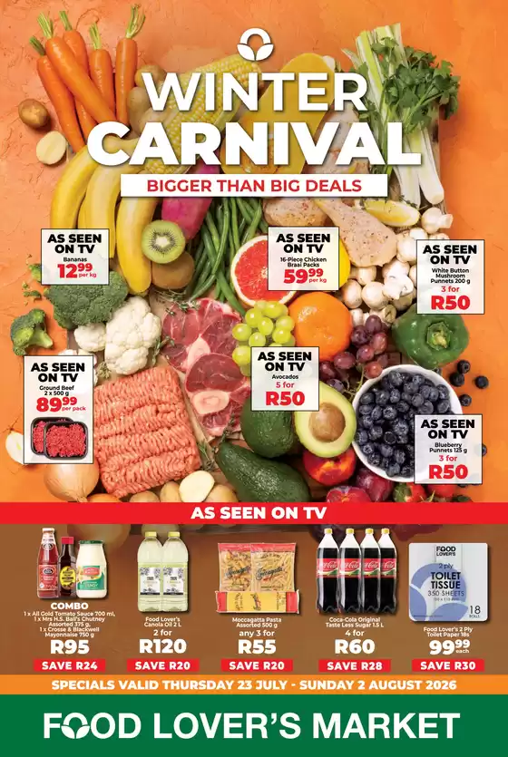 Food Lover's Market catalogue | Winter Carnival Ottery 23 July 2 August 2026 | 2026-07-22T00:00:00.000Z - 2026-08-02T00:00:00.000Z