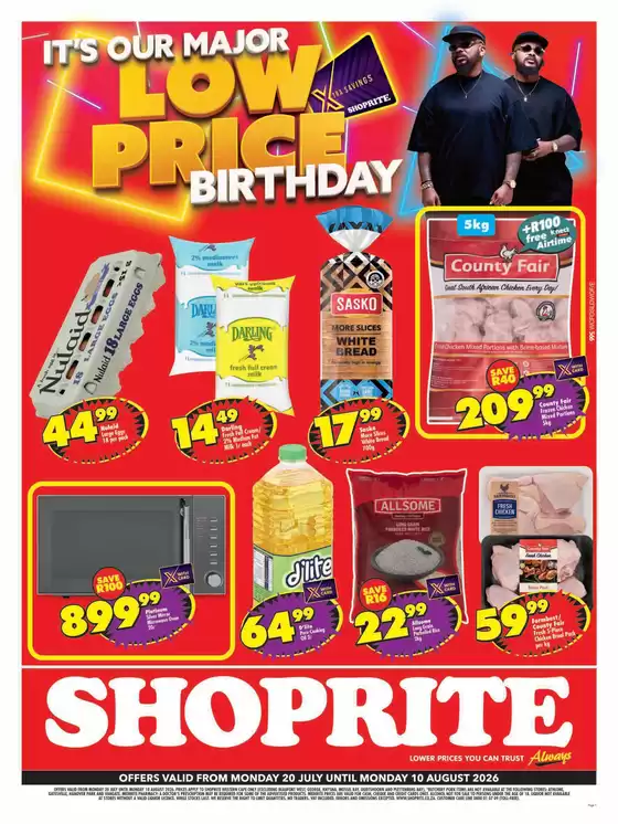 Shoprite catalogue in Umhlanga Rocks | Shoprite Major Deals Western Cape 20 July - 10 August | 2026-07-19T00:00:00.000Z - 2026-08-10T00:00:00.000Z