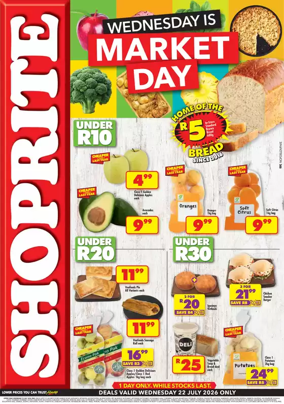 Shoprite catalogue in Umhlanga Rocks | Shoprite Market Day Deals Valid 22 July | 2026-07-20T00:00:00.000Z - 2026-07-22T00:00:00.000Z