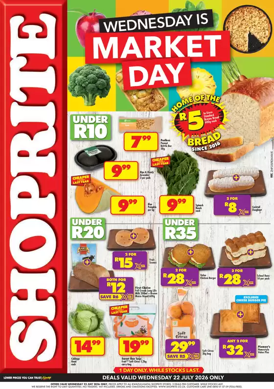 Shoprite catalogue in Verulam | Shoprite Market Day Deals Valid 22 July | 2026-07-20T00:00:00.000Z - 2026-07-22T00:00:00.000Z