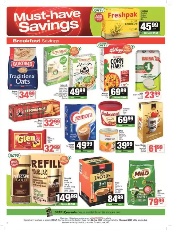 Spar catalogue | Current special promotions | 2026-07-22T00:00:00.000Z - 2026-08-10T00:00:00.000Z