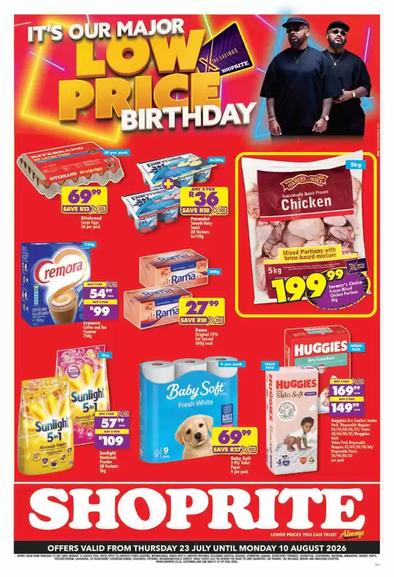Shoprite catalogue in Kraaifontein | Shoprite Major Deals Gauteng 23 July - 10 August | 2026-07-22T00:00:00.000Z - 2026-08-10T00:00:00.000Z