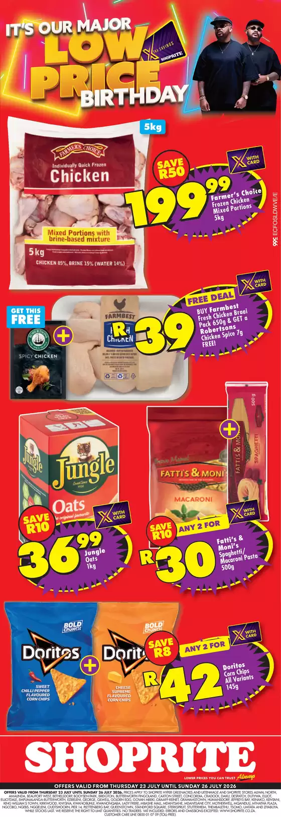 Shoprite catalogue in Kraaifontein | Shoprite Major Deals Eastern Cape 23 July - 26 July | 2026-07-22T00:00:00.000Z - 2026-07-26T00:00:00.000Z