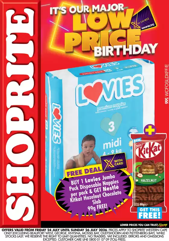 Shoprite catalogue in Kraaifontein | Shoprite Lovies Major Deals Western Cape 24 July - 26 July | 2026-07-23T00:00:00.000Z - 2026-07-26T00:00:00.000Z