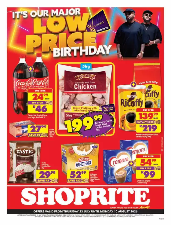 Shoprite catalogue in Kraaifontein | Shoprite Major Deals Northern Cape and Free State 23 July - 10 August | 2026-07-22T00:00:00.000Z - 2026-08-10T00:00:00.000Z