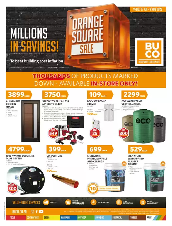 BUCO catalogue in Durbanville | Buco weekly specials | 2026-07-27T00:00:00.000Z - 2026-08-09T00:00:00.000Z