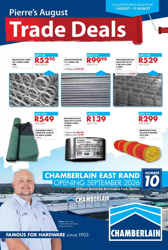 Chamberlain catalogue in George | Trade Deals | 2026-08-03T00:00:00.000Z - 2026-08-31T00:00:00.000Z