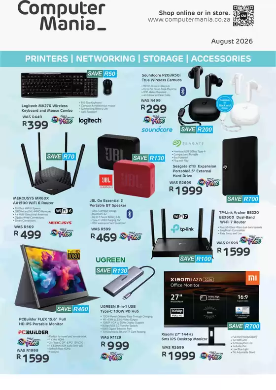 Computer Mania catalogue | Computer Mania Printers, Networking, Storage, Accessories | 2026-08-03T00:00:00.000Z - 2026-08-31T00:00:00.000Z