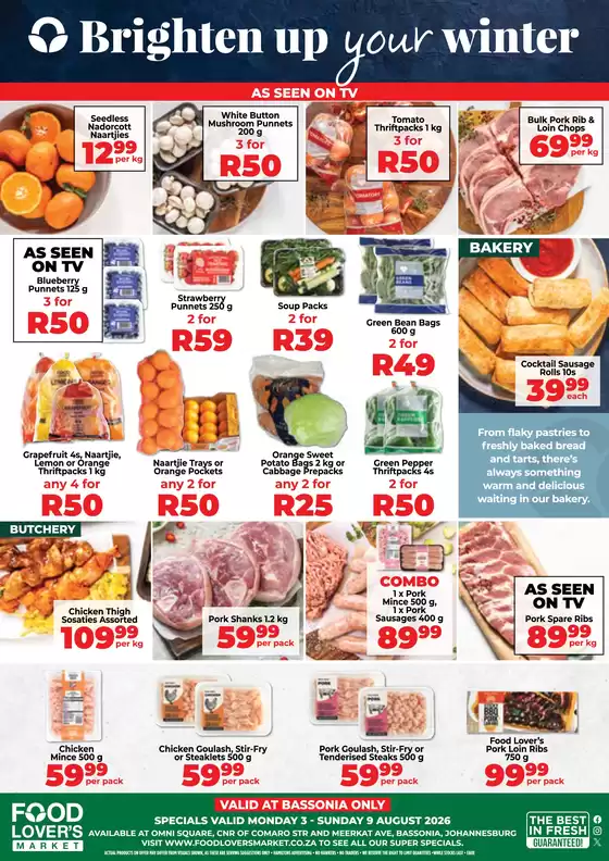 Food Lover's Market catalogue in Pietermaritzburg | Bassonia - 3 - 9 August 2026 | 2026-08-02T00:00:00.000Z - 2026-08-09T00:00:00.000Z