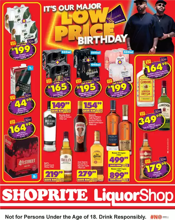 Shoprite LiquorShop catalogue | It's Our Major Low Price Birthday | 2026-08-04T00:00:00.000Z - 2026-08-10T00:00:00.000Z