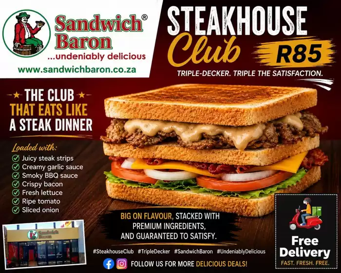 Sandwich Baron catalogue in Cape Town | Steakhouse Club | 2026-08-06T00:00:00.000Z - 2026-08-20T00:00:00.000Z