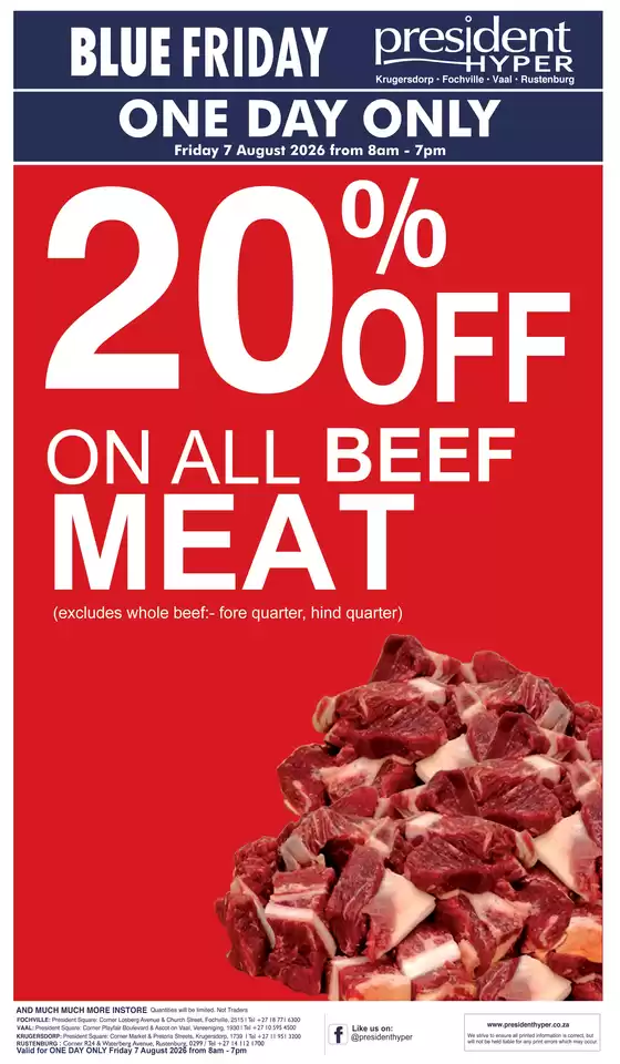 President Hyper catalogue | Blue Friday 20 Off Beef | 2026-08-07T00:00:00.000Z - 2026-08-07T00:00:00.000Z
