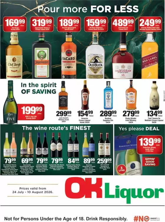 OK Liquor catalogue in Pretoria | Pour More For Less | 2026-08-07T00:00:00.000Z - 2026-08-10T00:00:00.000Z