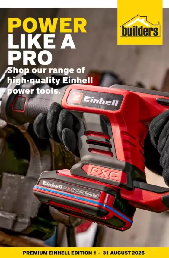 Builders catalogue in Knysna | Builders Einhell Power Like A Pro | 2026-08-01T00:00:00.000Z - 2026-08-31T00:00:00.000Z