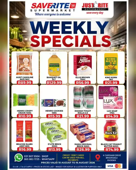 Saverite catalogue | Weekly Specials | 2026-08-11T00:00:00.000Z - 2026-08-16T00:00:00.000Z