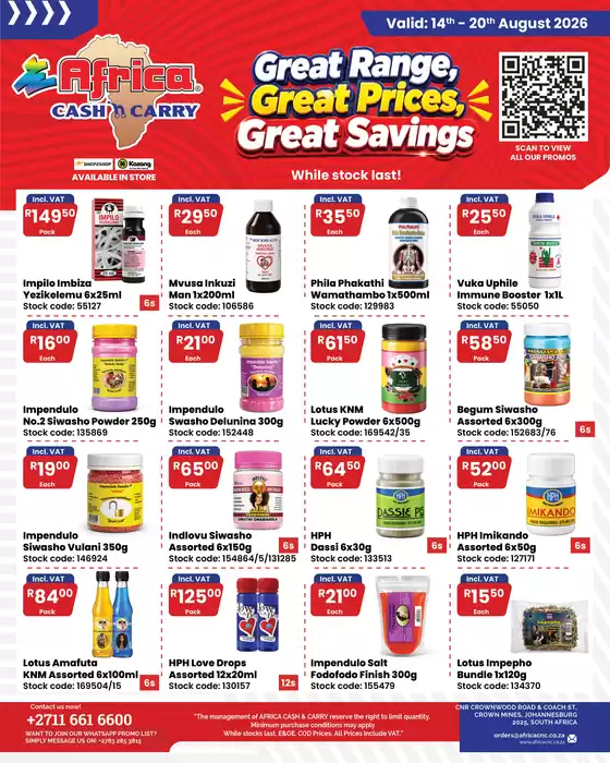 Africa Cash & Carry catalogue in Midrand | Friday Promo | 2026-08-14T00:00:00.000Z - 2026-08-20T00:00:00.000Z