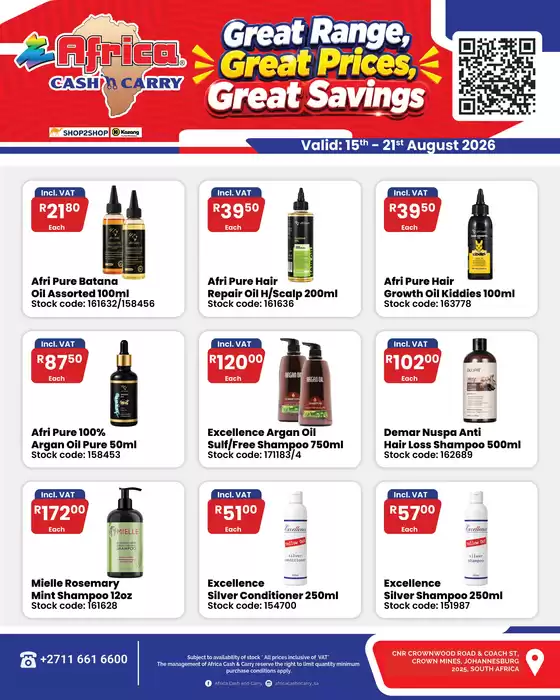 Africa Cash & Carry catalogue in Cape Town | Saturday Promo | 2026-08-15T00:00:00.000Z - 2026-08-21T00:00:00.000Z
