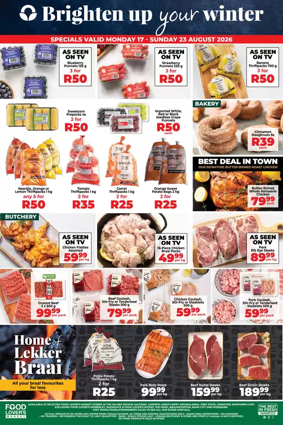 Food Lover's Market catalogue in Cape Town | Inland - 17 - 23 August 2026 | 2026-08-16T00:00:00.000Z - 2026-08-23T00:00:00.000Z