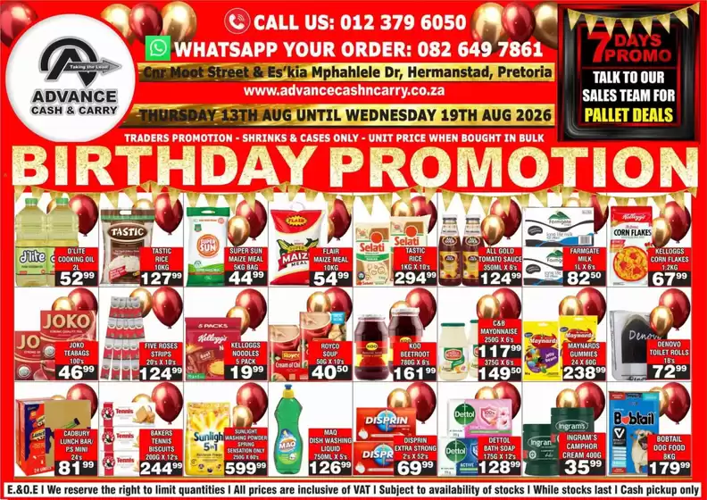 Advance Cash n Carry catalogue in Despatch | Birthday Promotion | 2026-08-17T00:00:00.000Z - 2026-08-19T00:00:00.000Z