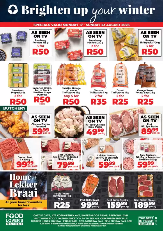 Food Lover's Market catalogue in Harding | Castle Gate - 17 - 23 August 2026 | 2026-08-16T00:00:00.000Z - 2026-08-23T00:00:00.000Z