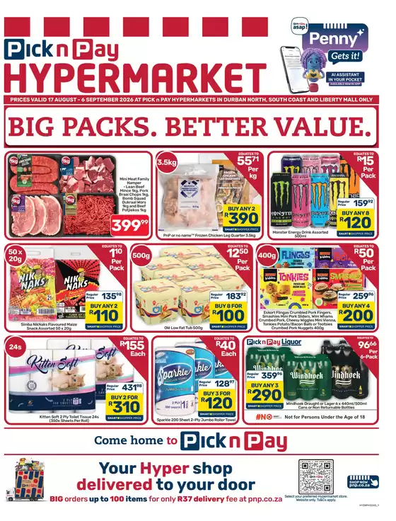 Pick n Pay Hypermarket catalogue | Hypermarket Bulk Specials | 2026-08-17T00:00:00.000Z - 2026-09-06T00:00:00.000Z