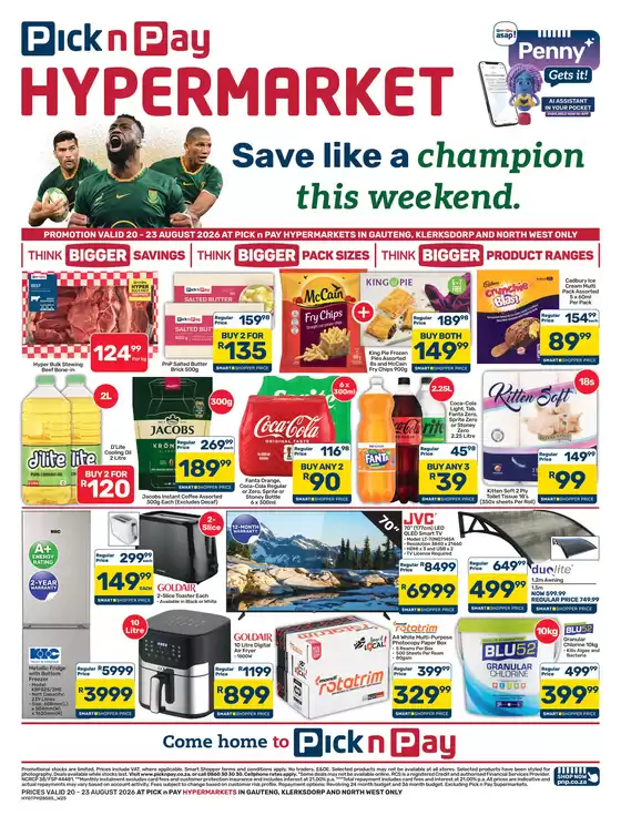 Pick n Pay Hypermarket catalogue in Chatsworth | Hypermarket Weekend Specials | 2026-08-20T00:00:00.000Z - 2026-08-23T00:00:00.000Z