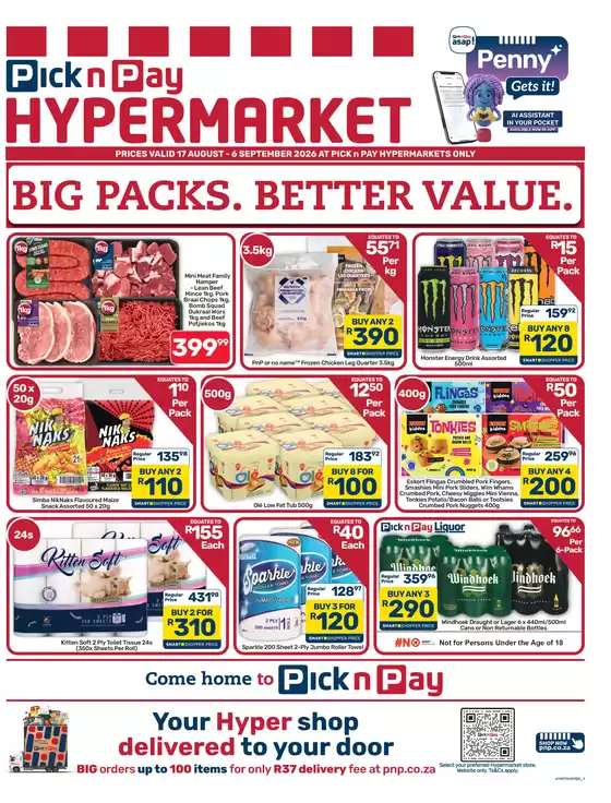 Pick n Pay Hypermarket catalogue | Hypermarket Bulk Specials | 2026-08-17T00:00:00.000Z - 2026-09-06T00:00:00.000Z