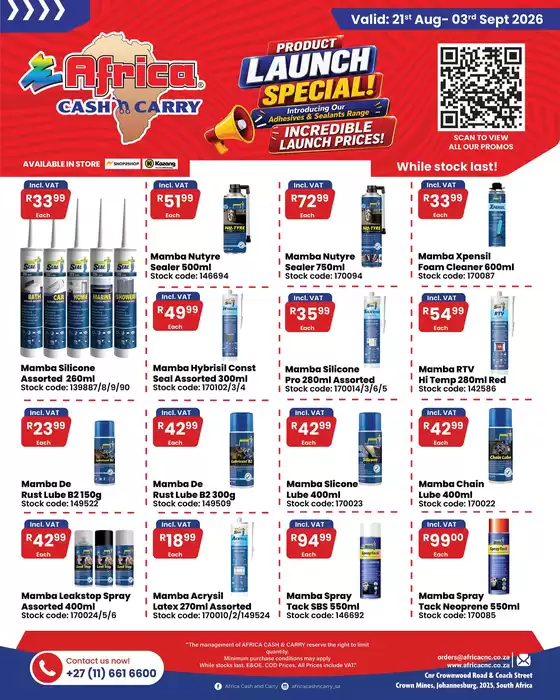 Africa Cash & Carry catalogue | Promo 21 August- 3 September | 2026-08-21T00:00:00.000Z - 2026-09-03T00:00:00.000Z