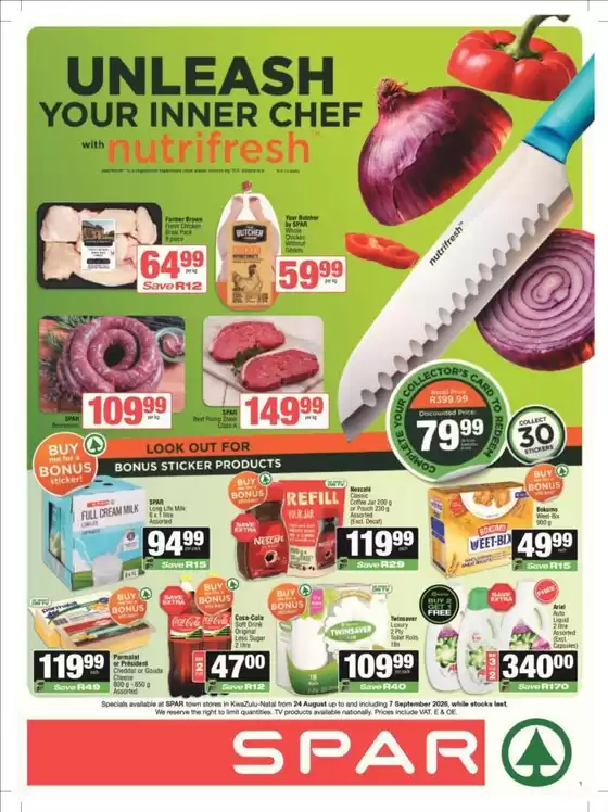 Spar catalogue in Pietermaritzburg | Discover attractive offers | 2026-08-24T00:00:00.000Z - 2026-09-07T00:00:00.000Z