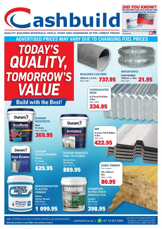 Cashbuild catalogue | Great discounts on selected products | 2026-08-24T00:00:00.000Z - 2026-09-07T00:00:00.000Z