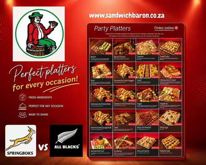 Sandwich Baron catalogue in Umlazi | Sandwich Baron Sale | 2026-08-24T00:00:00.000Z - 2026-09-07T00:00:00.000Z