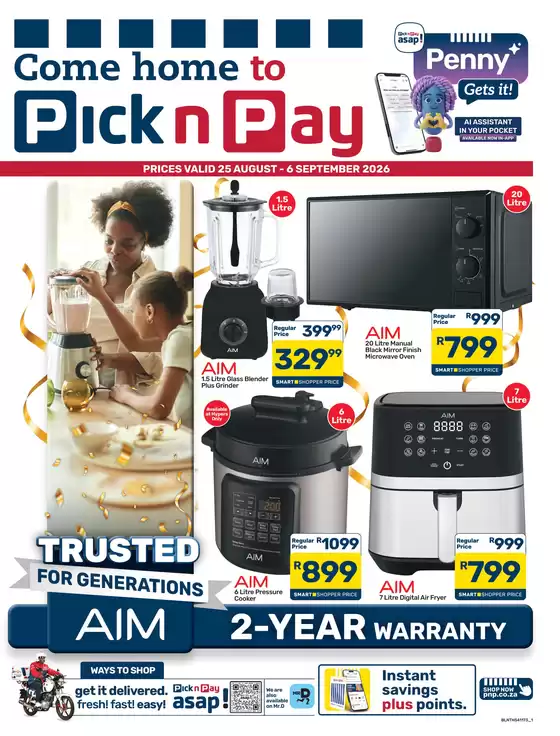 Pick n Pay catalogue in Pietermaritzburg | Pick n Pay AIM Specials | 2026-08-25T00:00:00.000Z - 2026-09-06T00:00:00.000Z