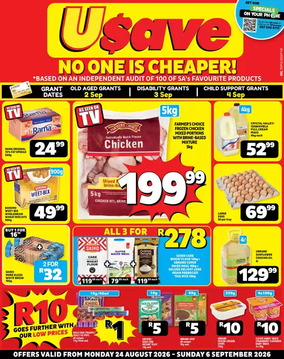 Usave catalogue in East London | Znusavepricesavings24aug06sep2026 | 2026-08-24T00:00:00.000Z - 2026-09-06T00:00:00.000Z