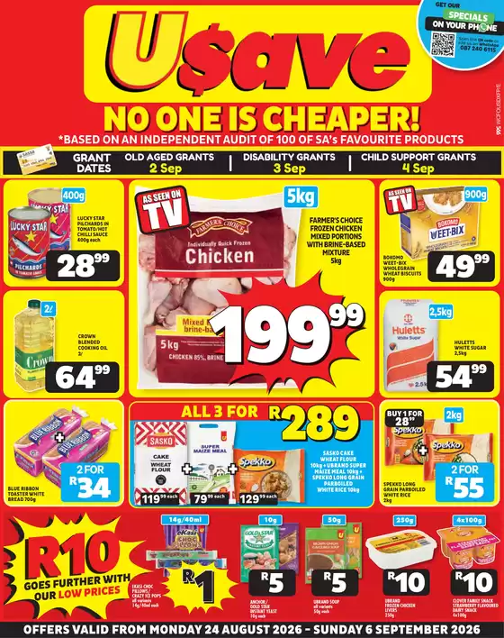 Usave catalogue in East London | Wcusavepricesavings24aug06sep2026 | 2026-08-24T00:00:00.000Z - 2026-09-06T00:00:00.000Z