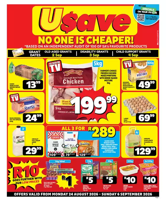 Usave catalogue in East London | Ecusavepricesavings24aug06sep2026 | 2026-08-24T00:00:00.000Z - 2026-09-06T00:00:00.000Z