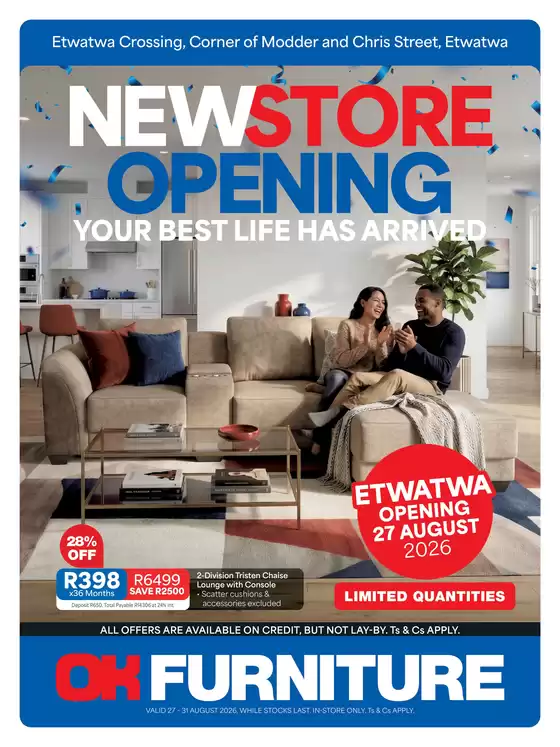 OK Furniture catalogue in Germiston | New offers to discover | 2026-08-27T00:00:00.000Z - 2026-08-31T00:00:00.000Z