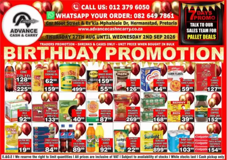Advance Cash n Carry catalogue | Advance Cash n Carry weekly specials | 2026-08-27T00:00:00.000Z - 2026-09-02T00:00:00.000Z