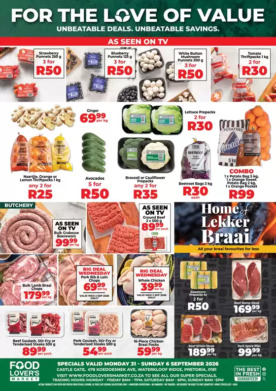Food Lover's Market catalogue in George | Castle Gate - 31 Aug - 6 Sep 2026 | 2026-08-30T00:00:00.000Z - 2026-09-06T00:00:00.000Z