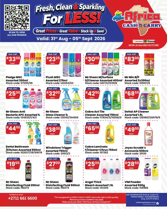 Africa Cash & Carry catalogue | Monday Promo | 2026-08-31T00:00:00.000Z - 2026-09-05T00:00:00.000Z