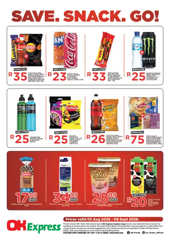 OK Express catalogue in Umhlanga Rocks | Current deals and offers | 2026-08-03T00:00:00.000Z - 2026-09-06T00:00:00.000Z