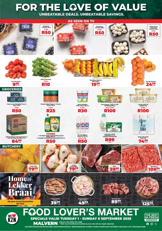 Food Lover's Market catalogue in  | Malvern - 1 - 6 September 2026 | 2026-08-31T00:00:00.000Z - 2026-09-06T00:00:00.000Z