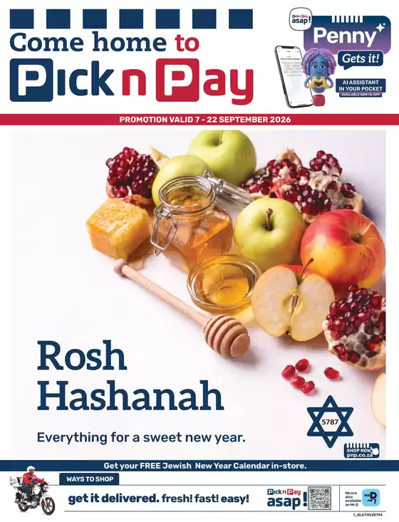 Pick n Pay catalogue in Pretoria | Pick n Pay Rosh Hashanah Specials | 2026-09-07T00:00:00.000Z - 2026-09-22T00:00:00.000Z