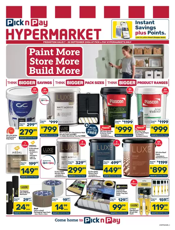 Pick n Pay Hypermarket catalogue in Pretoria | Hypermarket Paint Storage Specials | 2026-09-07T00:00:00.000Z - 2026-09-22T00:00:00.000Z